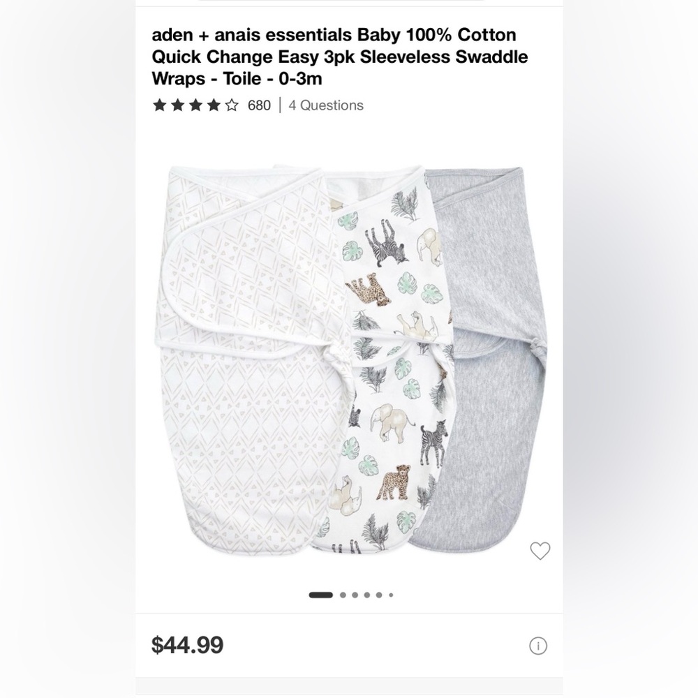 NWOT aden + anais Essentials Baby Swaddle Wraps
